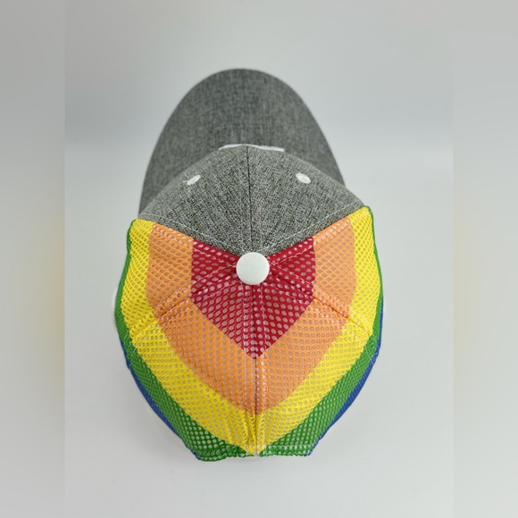 St. Louis Cardinals Gray Rainbow Mesh Back, Adjustable Vented Pride Unisex Cap - Picture 5 of 8